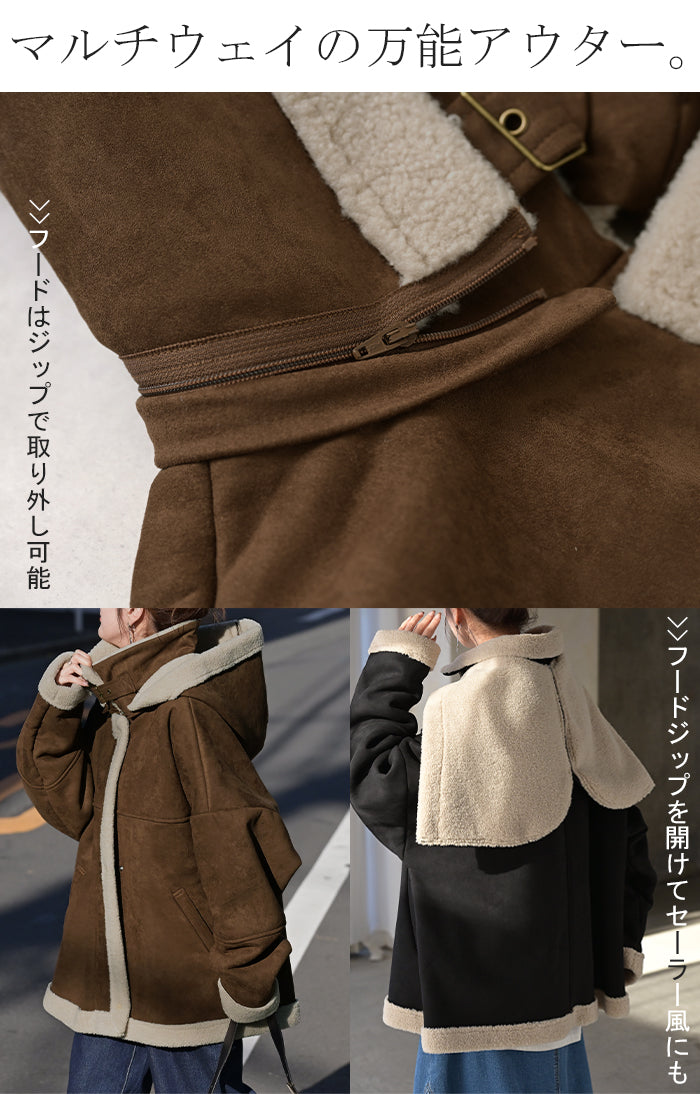 2025AW新作 コート フェイク ムートン レディース アウター ムートン