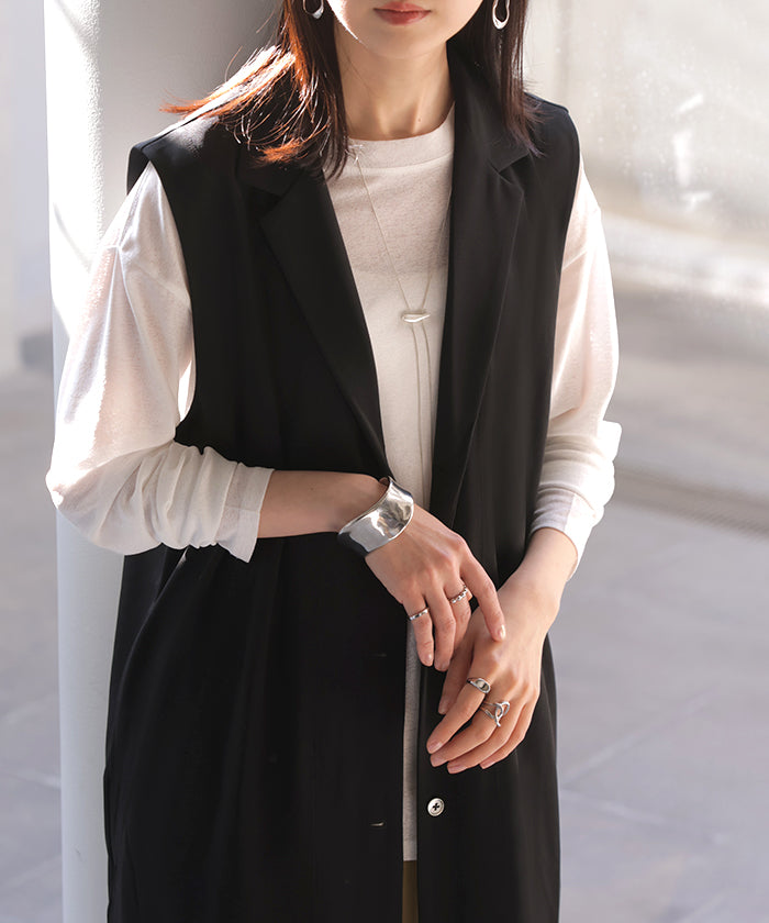 ベスト ジレ ロング 選べる2丈 レディース アウター トップス ロング