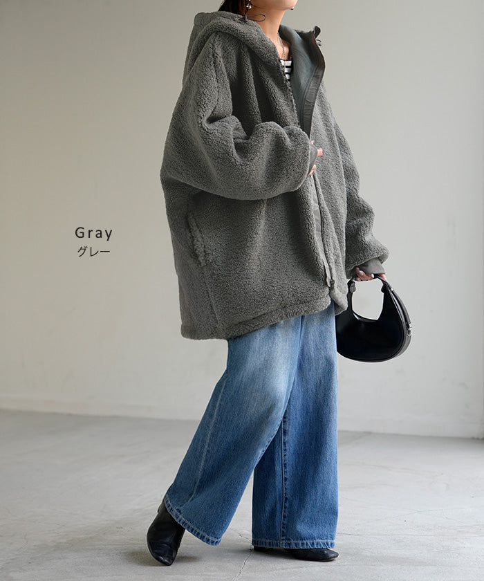 2025AW新作 アウター ボア 裏起毛 レディース ボアジャケット 裏起毛