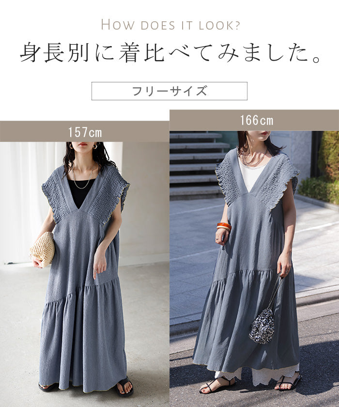 2026SS新作 ワンピース 楊柳 ロング ワンピ □一部5月下旬入荷