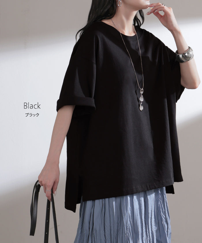 ⭐︎夏物最終値下げ⭐︎15000円→10000円　絣　パターン チュニック 半袖 2026SS新作 Tシャツ 「 汗ジミ 軽減 」 レディース □一部7月上旬入荷