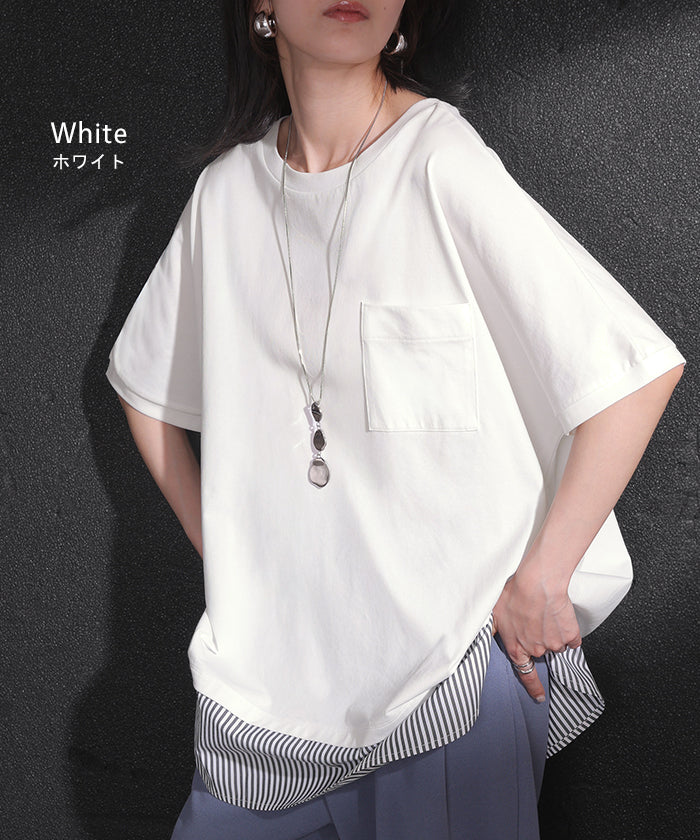 2026SS新作 Tシャツ 「重ね着風」 接触冷感 UVカット 抗菌加工