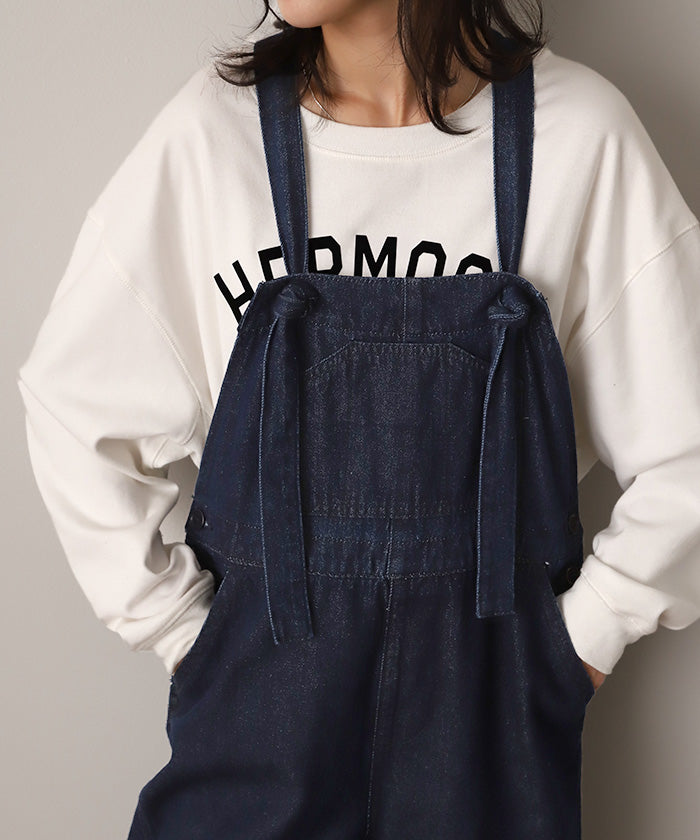 デニム 「 大人仕様 サロペ 」 綿100% ドロスト サロペット