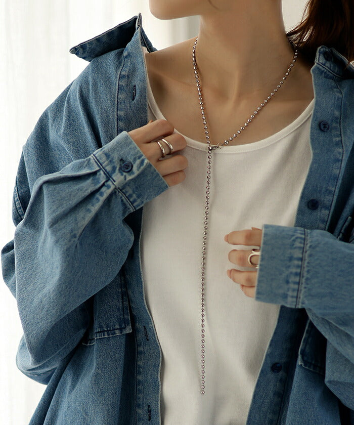 シルバー チェーン ネックレス ロング*7 シルバー925 フォックステールチェーン ネックレス 幅3mm 50cm