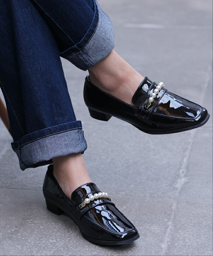 22.5cm ～ 24.5cm パールビット ローファー パール エナメル パール