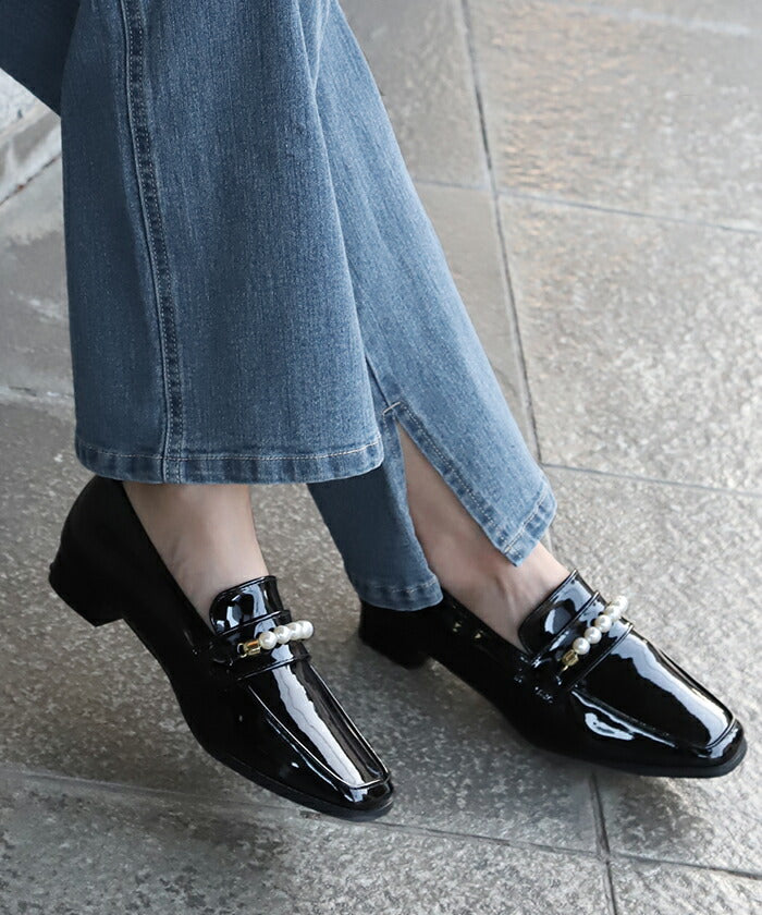 22.5cm ～ 24.5cm パールビット ローファー パール エナメル パール