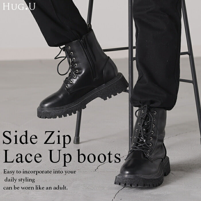 バイカーブーツ レースアップ　イタリア製 22.5cm ～ 25.0cm 