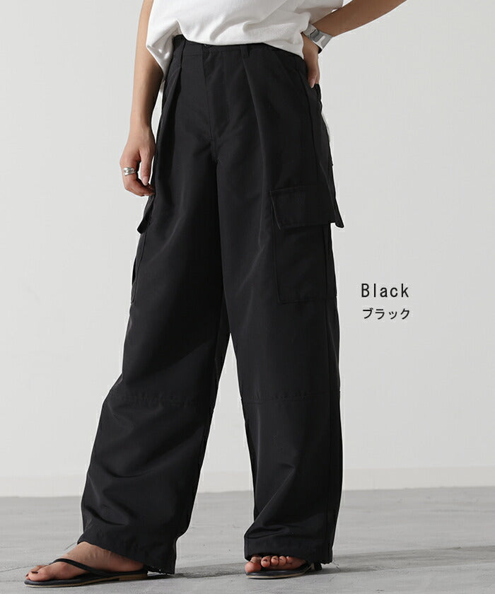 パンツ きれいめ 裾2way カーゴパンツ レディース ワイドパンツ