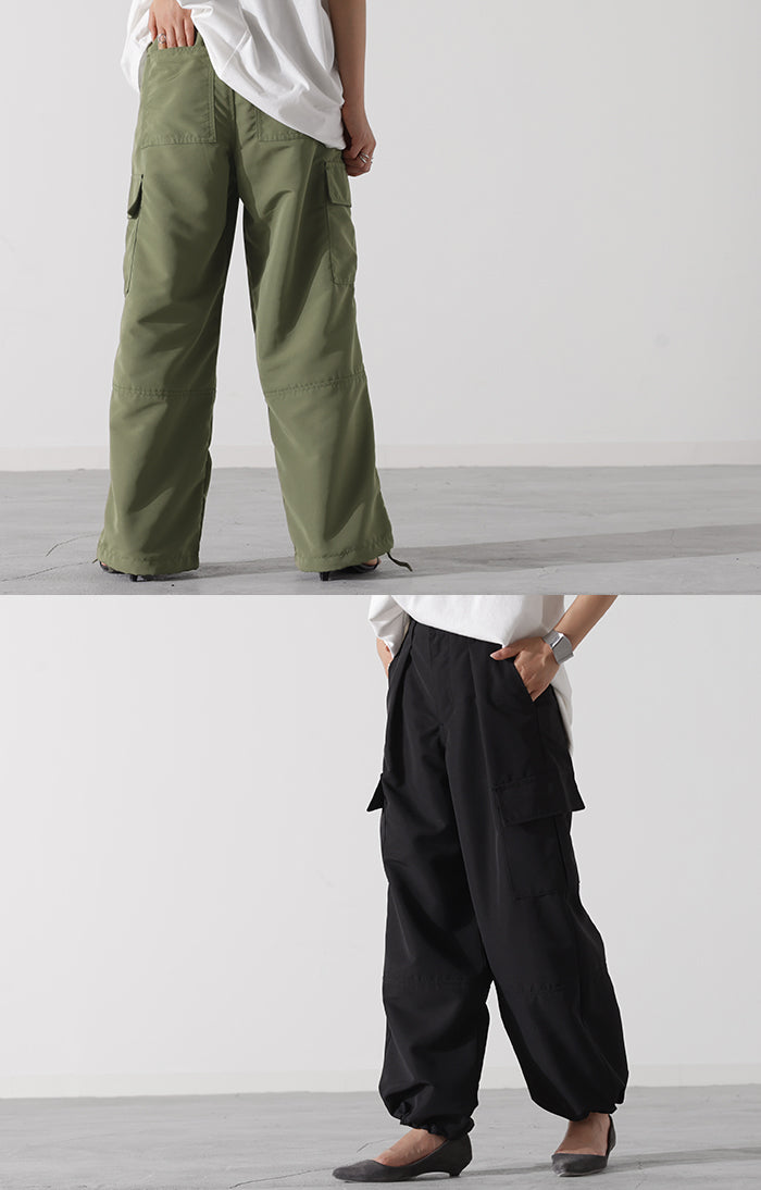 パンツ きれいめ 裾2way カーゴパンツ レディース ワイドパンツ