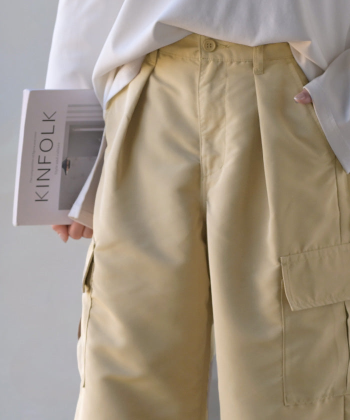 パンツ きれいめ 裾2way カーゴパンツ レディース ワイドパンツ ワイド