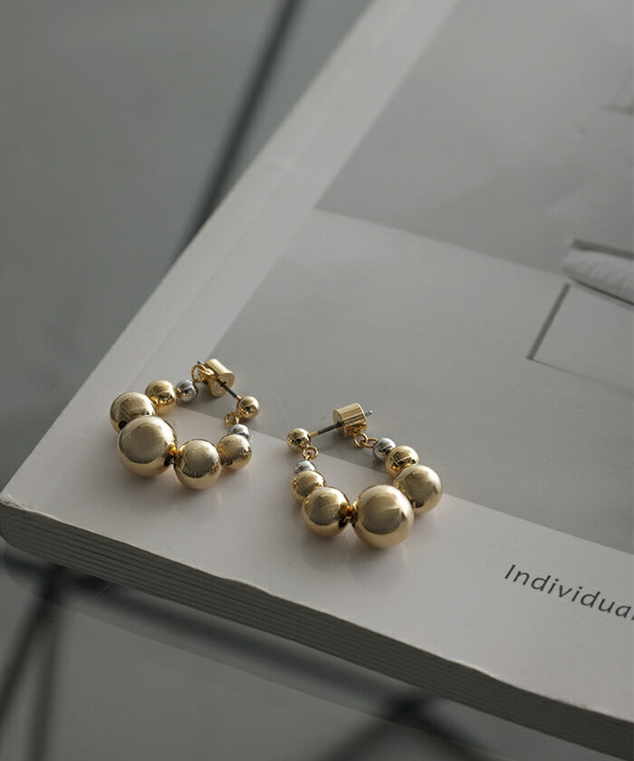 ピアス アクセサリー ボール 丸 シルバー ゴールド シルバー 