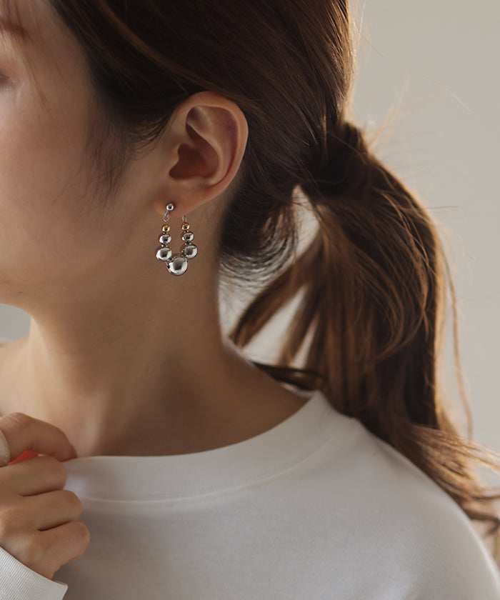 【大人可愛い♪】WHISTLES / カーブ ハート ハギーフープ ピアス kiehtova｜ROUND HEART HOOP PIERCE ピアス ハートモチーフ