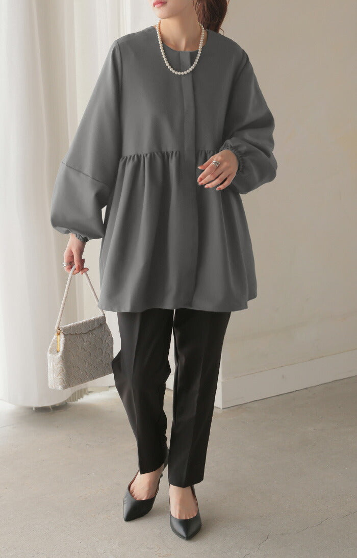 ブラウス ペプラム フォーマル 体型カバー チュニック レディース