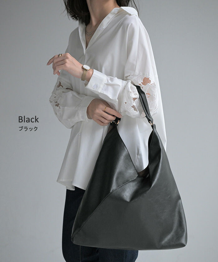 トート バッグ 本革 風 トライアングル レディース トートバッグ 大