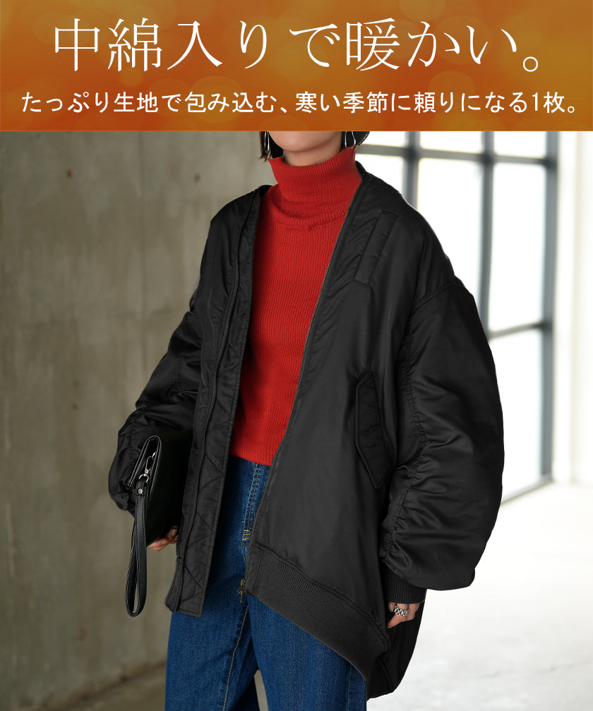 2025AW新作 ジャケット MA-1 アウター 中綿 レディース ロング