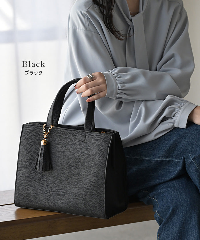 2025AW新作 トート バッグ フェイクレザー タッセル レディース