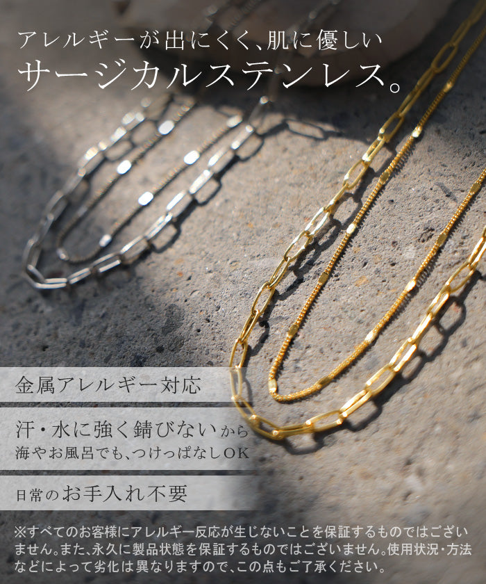 H*u様 ネックレス 2本セット シルバーカラー　18K 2026SS新作『 サージカルステンレス 』 2本セット 2連 ネックレス