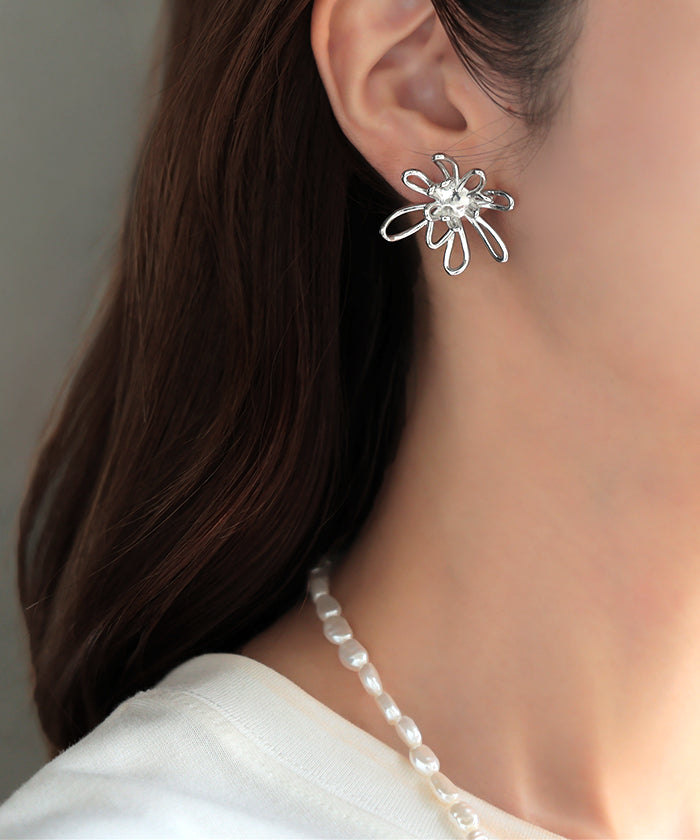ピアス 花 モチーフ デザイン アクセサリー レディース アクセ 大ぶり