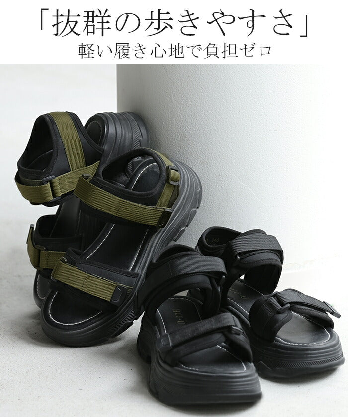 23.0cm ～ 25.0cm スポーツサンダル 厚底 サンダル レディース