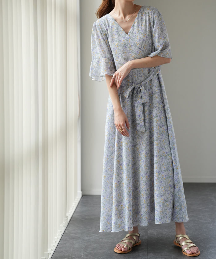 リニューアル 選べる「 着痩せ」 シフォン ワンピース
