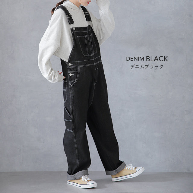 オールインワン デニム レディース サロペット 体型カバー デニム