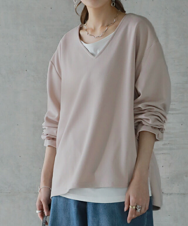 トップス レディース ロングTシャツ ロンT カットソー 長袖 無地
