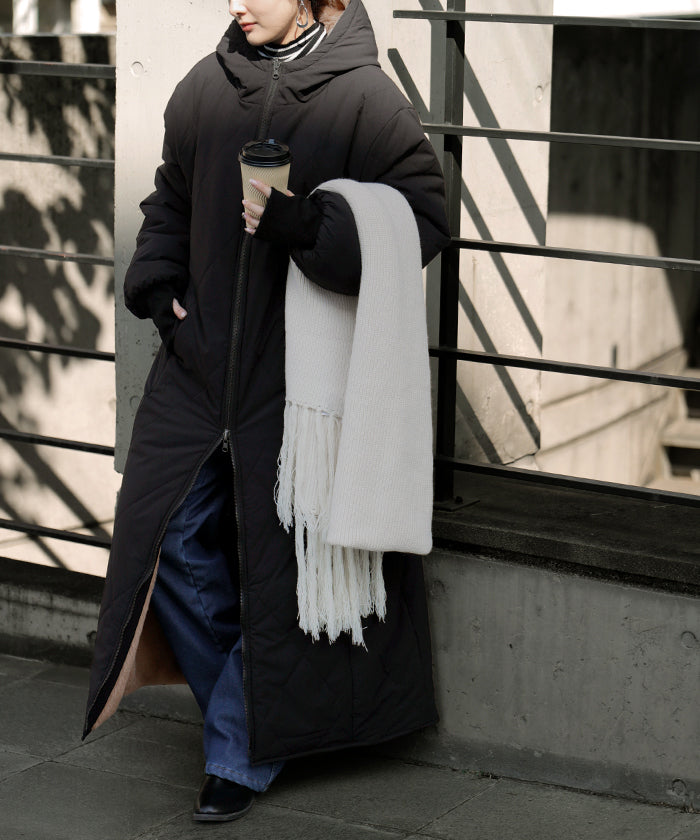 極暖 ファー「 2倍楽しむ 2WAYコート 」 エコファー 中綿 ファー