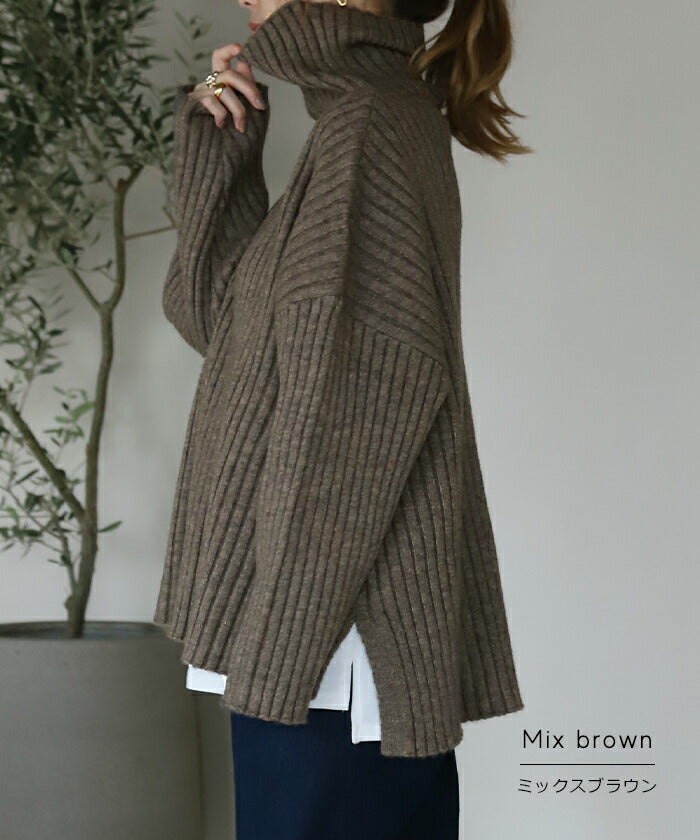 【最終値下げ・美品】H BEAUTY&YOUTH モヘア タートルネックニット こなれた緩さの小顔ニットニット タートルネック レディース リブ