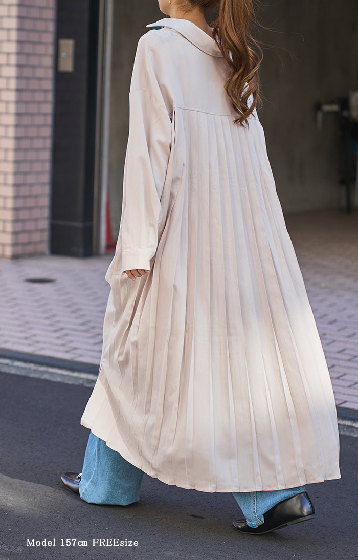 ゆれる。大人の洗練バックプリーツ ワンピース ワンピ