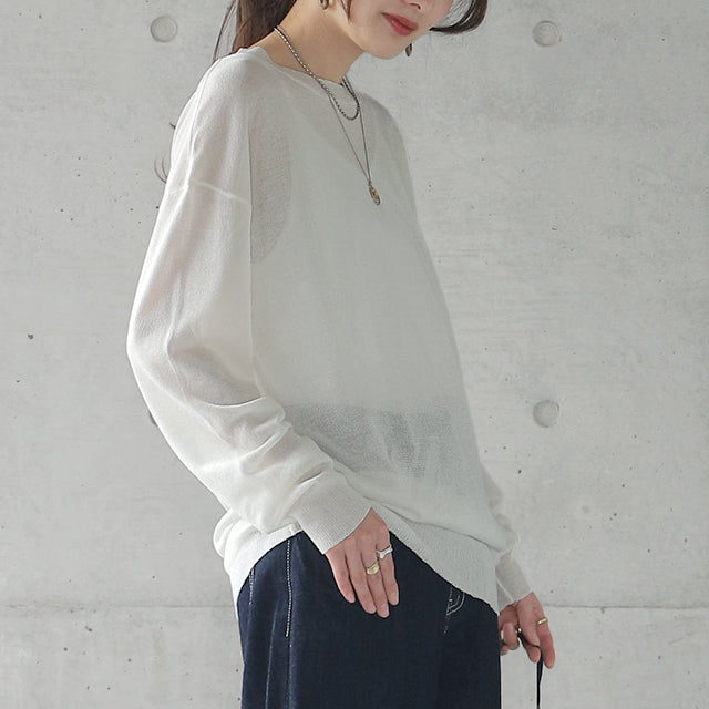 Nodress トップス シースルーシアトップス バーガンディー カットソー 