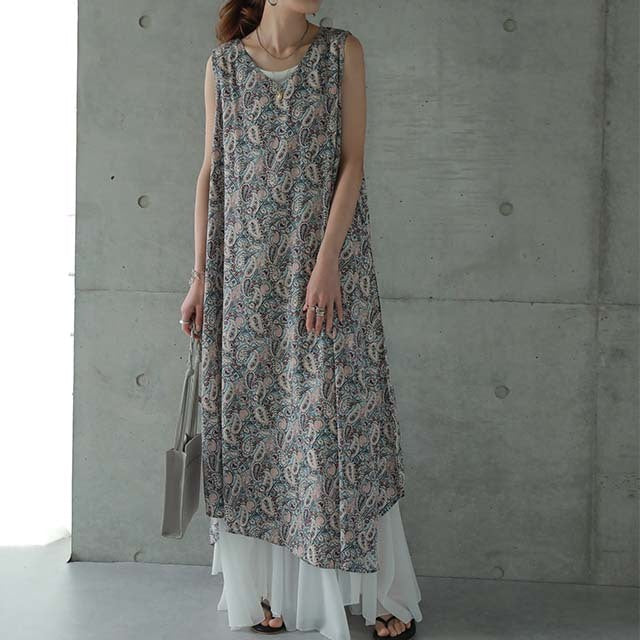 Aimer　ペイズリーロングワンピース　M Aimer ペイズリーロングワンピース M