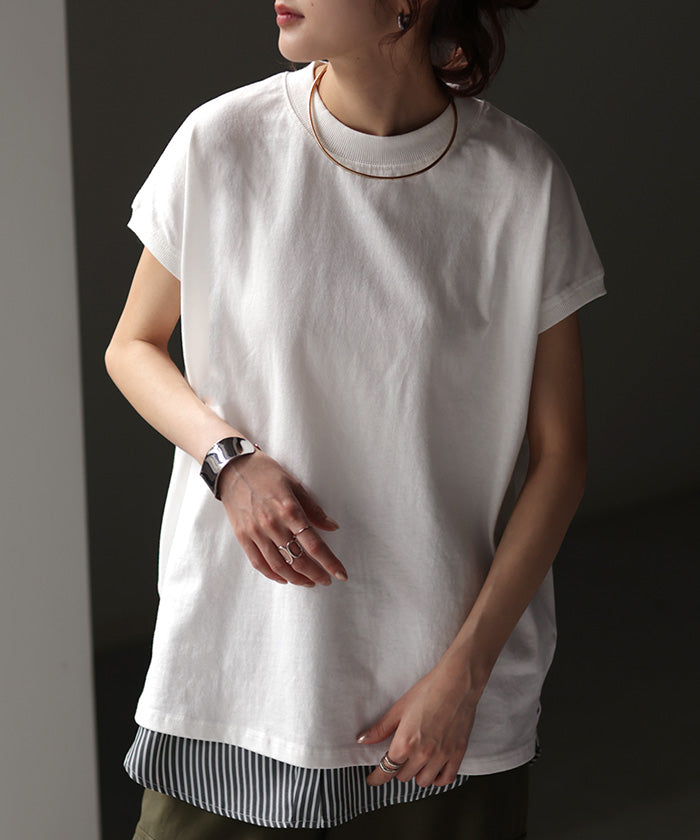 大注目「 モックネック 」華奢見せTシャツ レディース 20代 30代