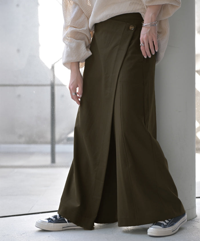 パンツ 巻き ロング アシメ レディース ボトムス ボトム