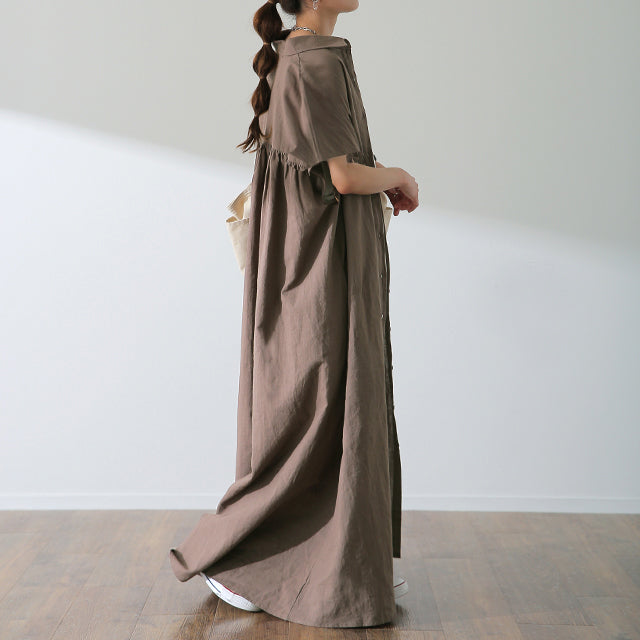 麻 ワンピ 「無理してないのに素敵」 ワンピース バックシャン リネン