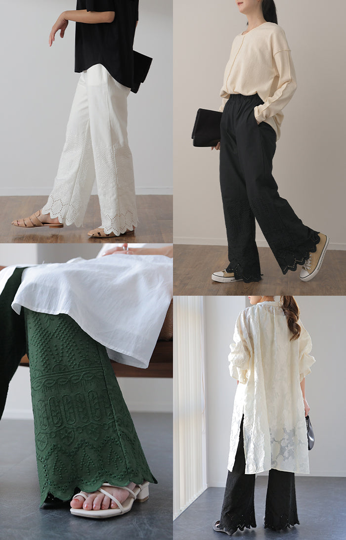 チュニックに合わせる「 セミフレア 」 ペチパンツ パンツ 綿 100