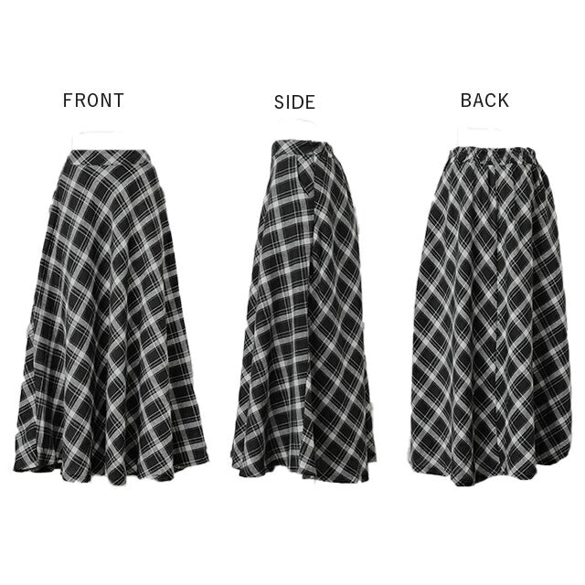 スカート 「大人のための チェック柄 」ロングスカート Aライン