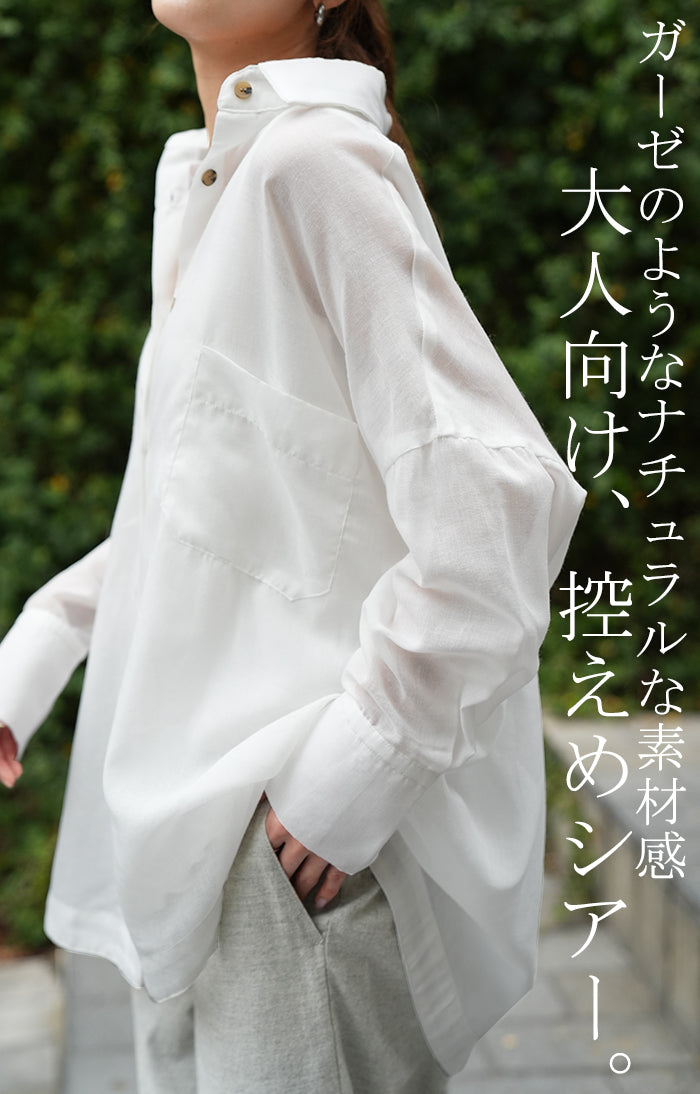 透 明 感『 シアーシャツ』 体型カバー シャツ トップス 透 明 感『 シアーシャツ』 体型カバー シャツ トップス