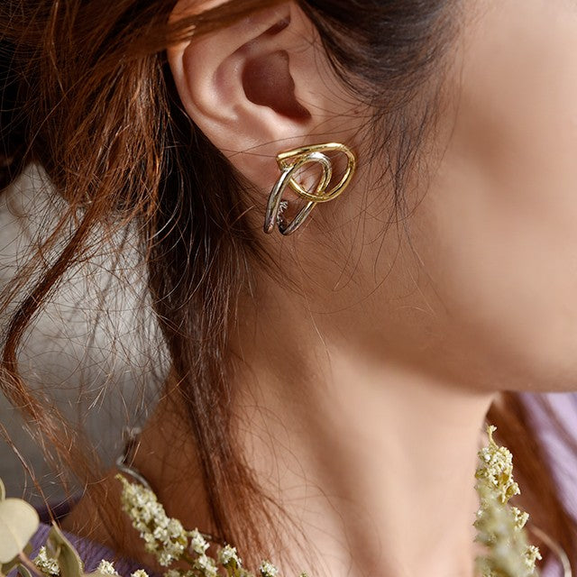 ピアス アクセサリー シルバー ゴールド コンビ イヤーカフ