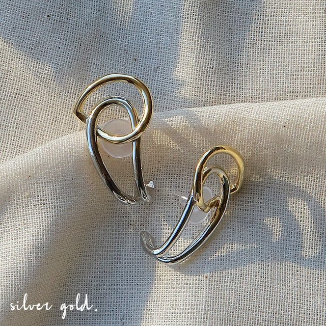 ピアス アクセサリー シルバー ゴールド コンビ イヤーカフ