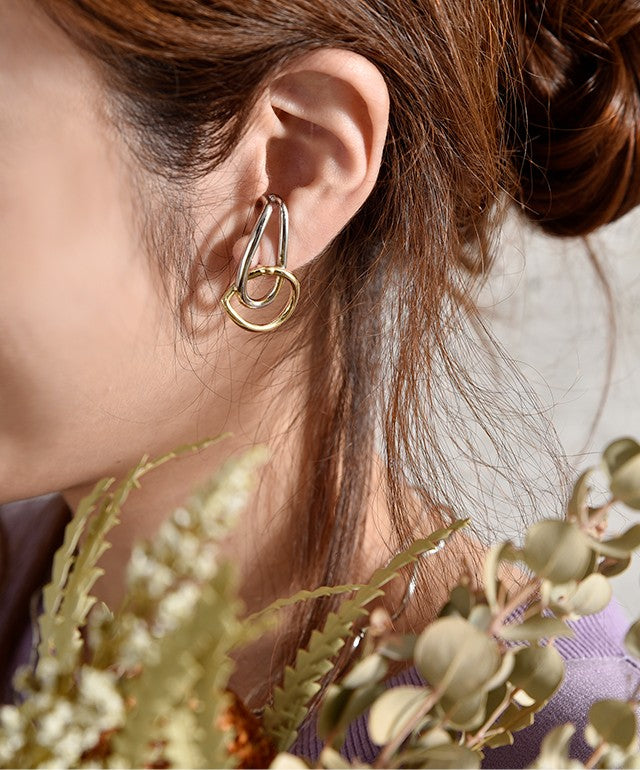 ピアス アクセサリー シルバー ゴールド コンビ イヤーカフ